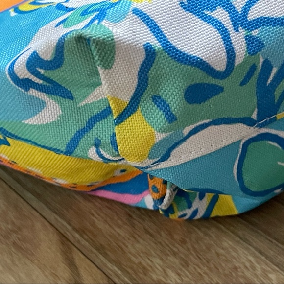 Lilly Pulitzer For Estée Lauder Colorful Floral Print Canvas Tote Bag. - Picture 5 of 15